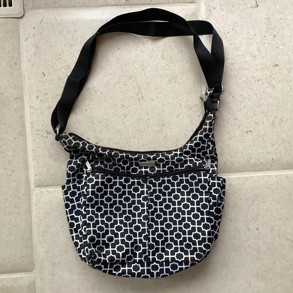 Black and white Baggallini Hobo bag, like new